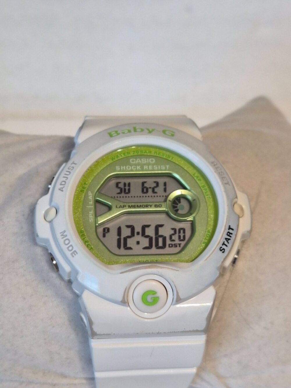 Casio G Shock Baby G Gloss white and Lime green
